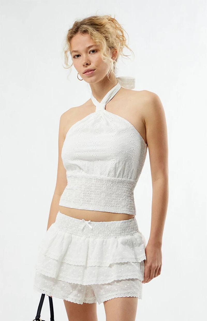 Your Favorite Tiered Eyelet Shorts