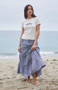 John Galt White Hawaii Embroidered T-Shirt