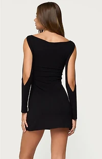 Edikted Billy Cutout Boat Neck Mini Dress