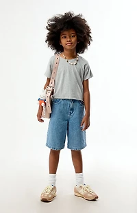 Pacsun Kids Heather Gray Ribbed Skimmer T-Shirt