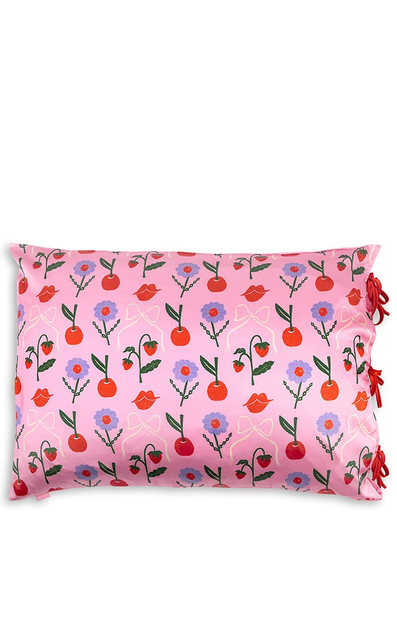 ban.do Cherry Lips Satin Pillowcase Set