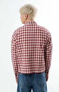 Pacsun Red Plaid Long Sleeve Button Down Shirt