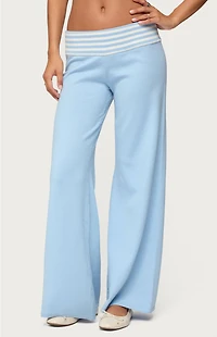 Edikted Clarisse Stripey Flared Knit Pants