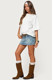 Edikted Tory Western Denim Mini Skirt