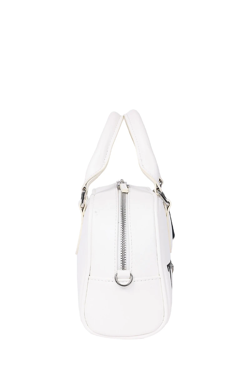 True Religion White Bombe Logo Satchel