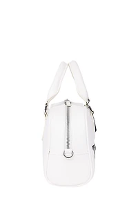 True Religion White Bombe Logo Satchel