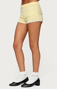 Edikted Leila Scalloped Knit Shorts