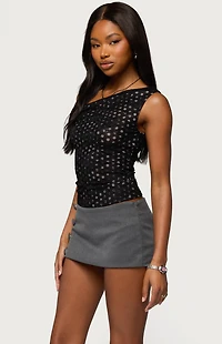 Edikted Off Shoulder Lace Polka Dot Top