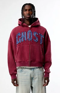 Pacsun Ghost Washed Cropped Full Zip Hoodie