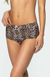 Edikted Mich Leopard Boyshort Bikini Bottoms
