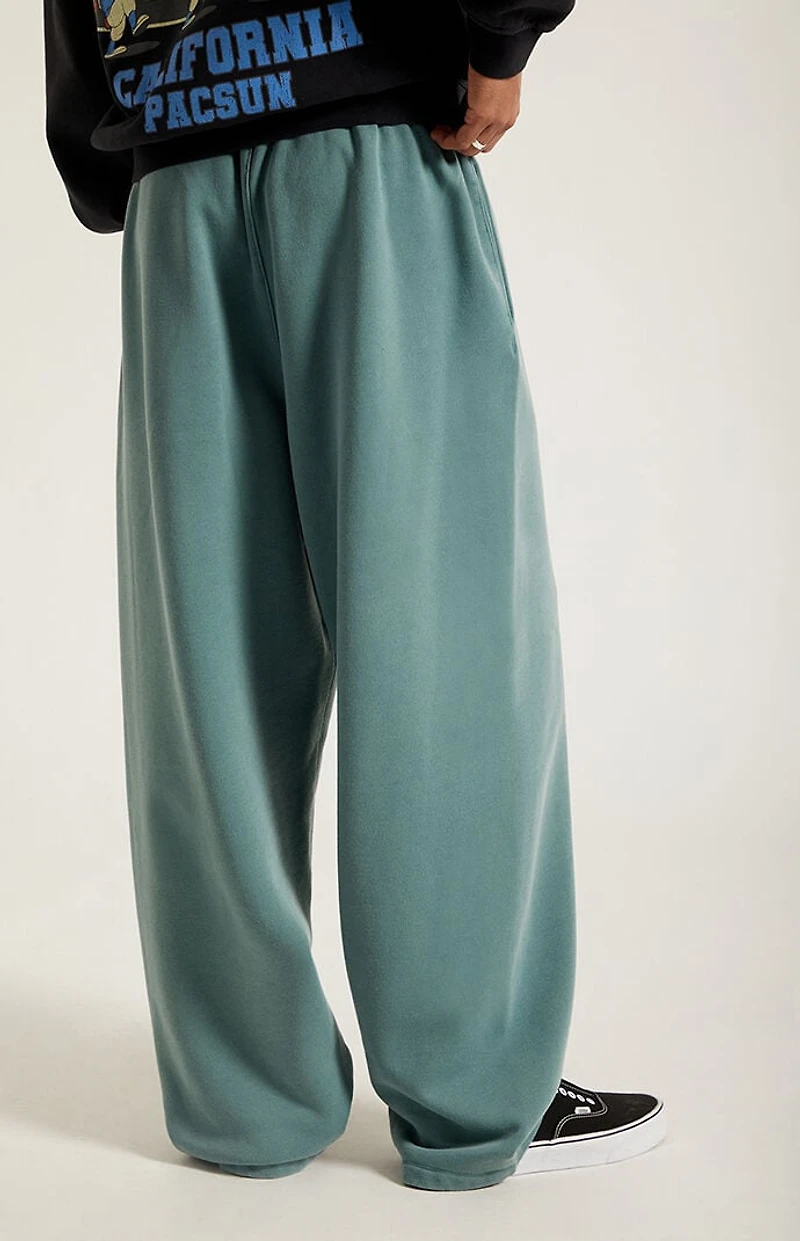 Pacsun Green Washed Fleece Extreme Baggy Sweatpants