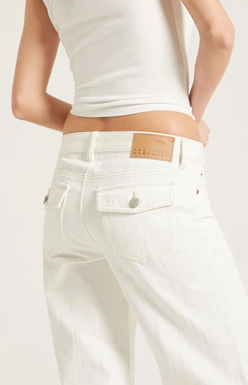 Pacsun Zoe Low Rise Girlfriend Jeans White