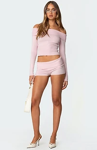 Edikted Jamie Fold Over Knit Top