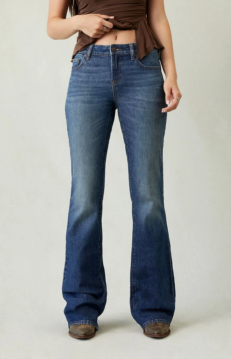 Pacsun Jade Low Rise Bootcut Jeans Stretch Dark Blue