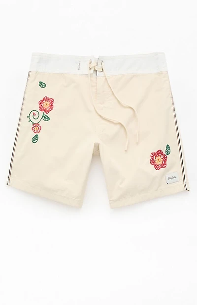 Rhythm Tan Heritage Flower 7" Boardshorts