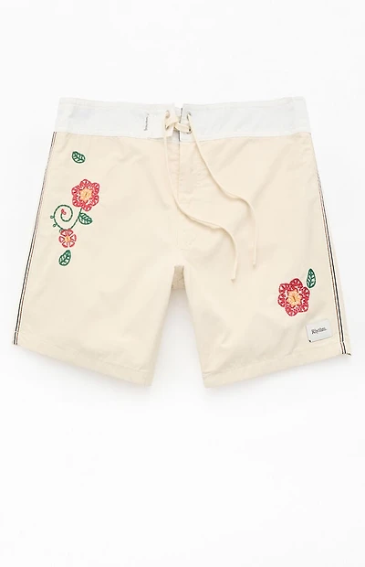 Rhythm Tan Heritage Flower 7" Boardshorts