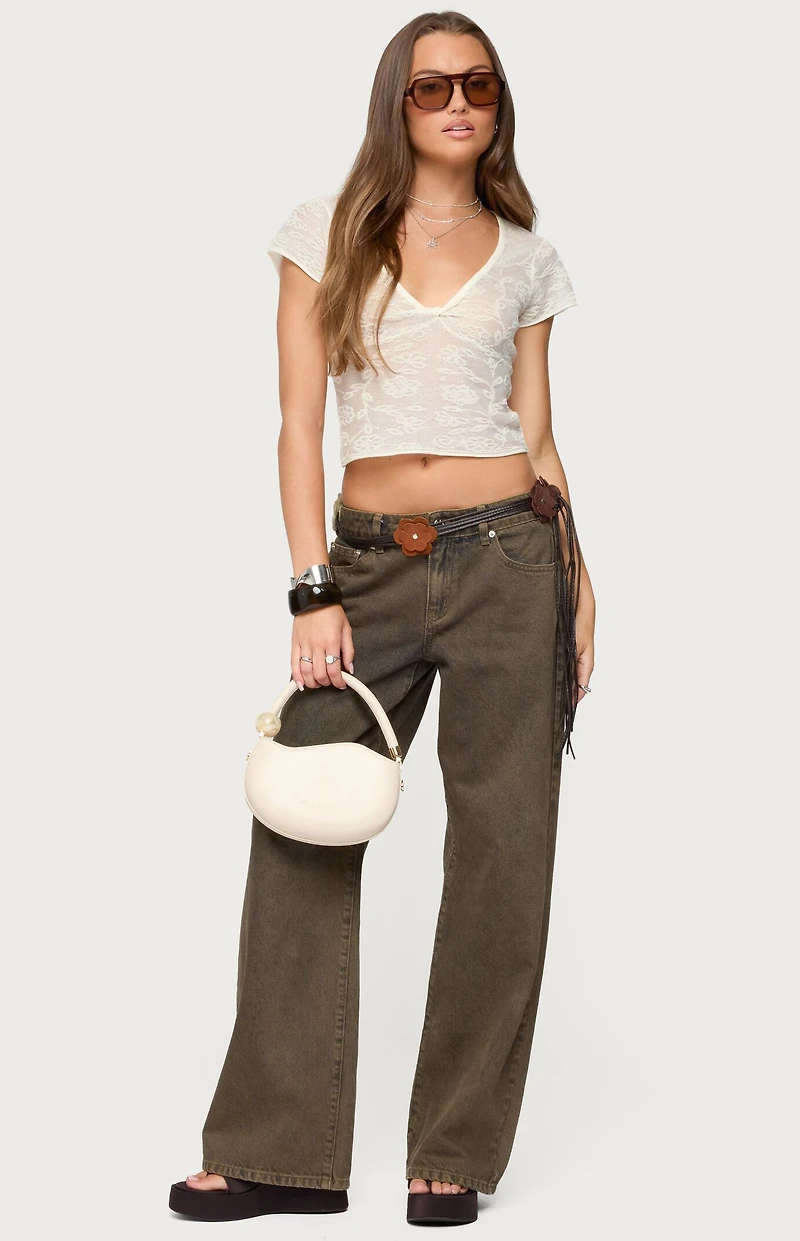 Edikted Kristal Twist Front V Neck Top