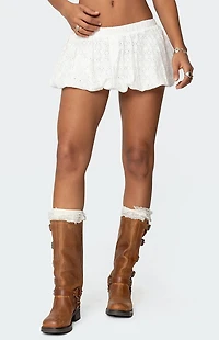 Edikted Livvie Eyelet Bubble Mini Skirt