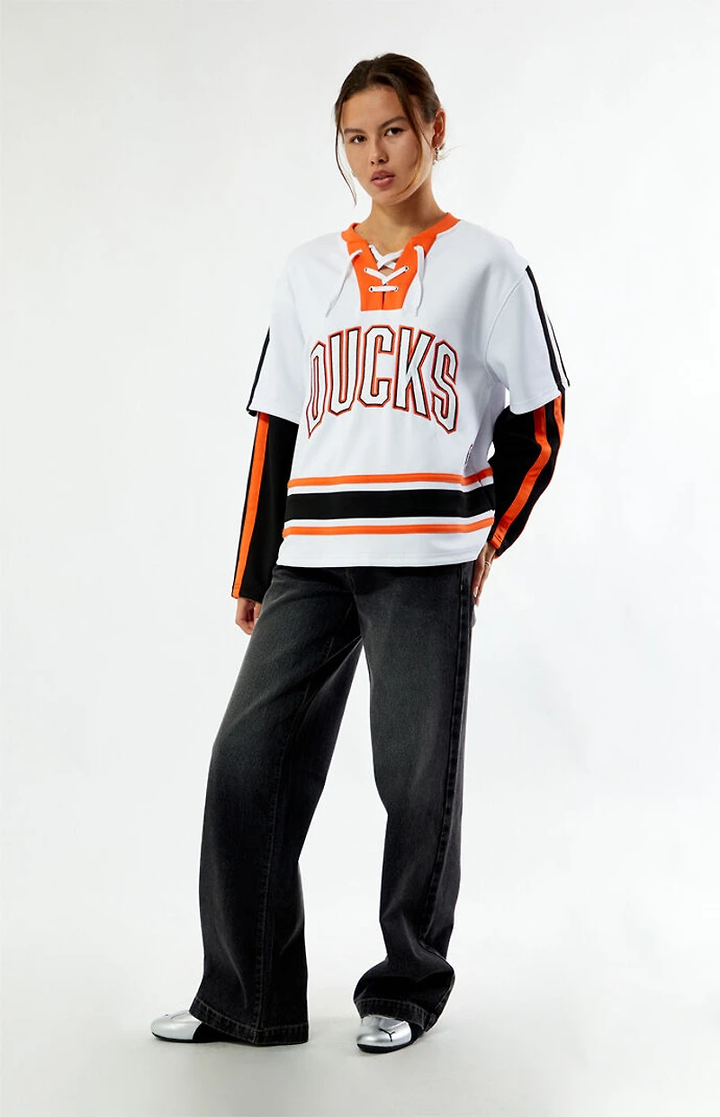 WILD COLLECTIVE x NHL Anaheim Ducks Layered Long Sleeve Hockey Jersey