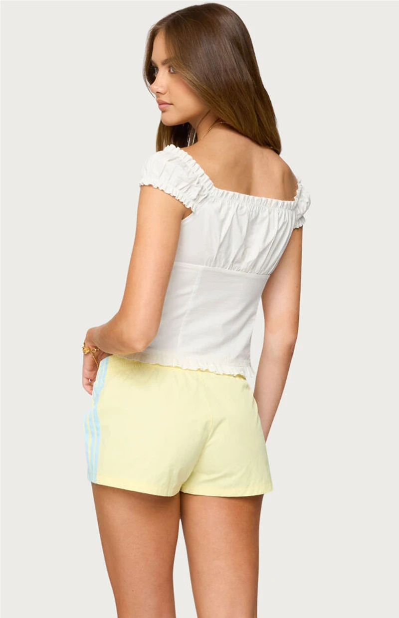 Edikted Arlow Ruffle Button Up Top