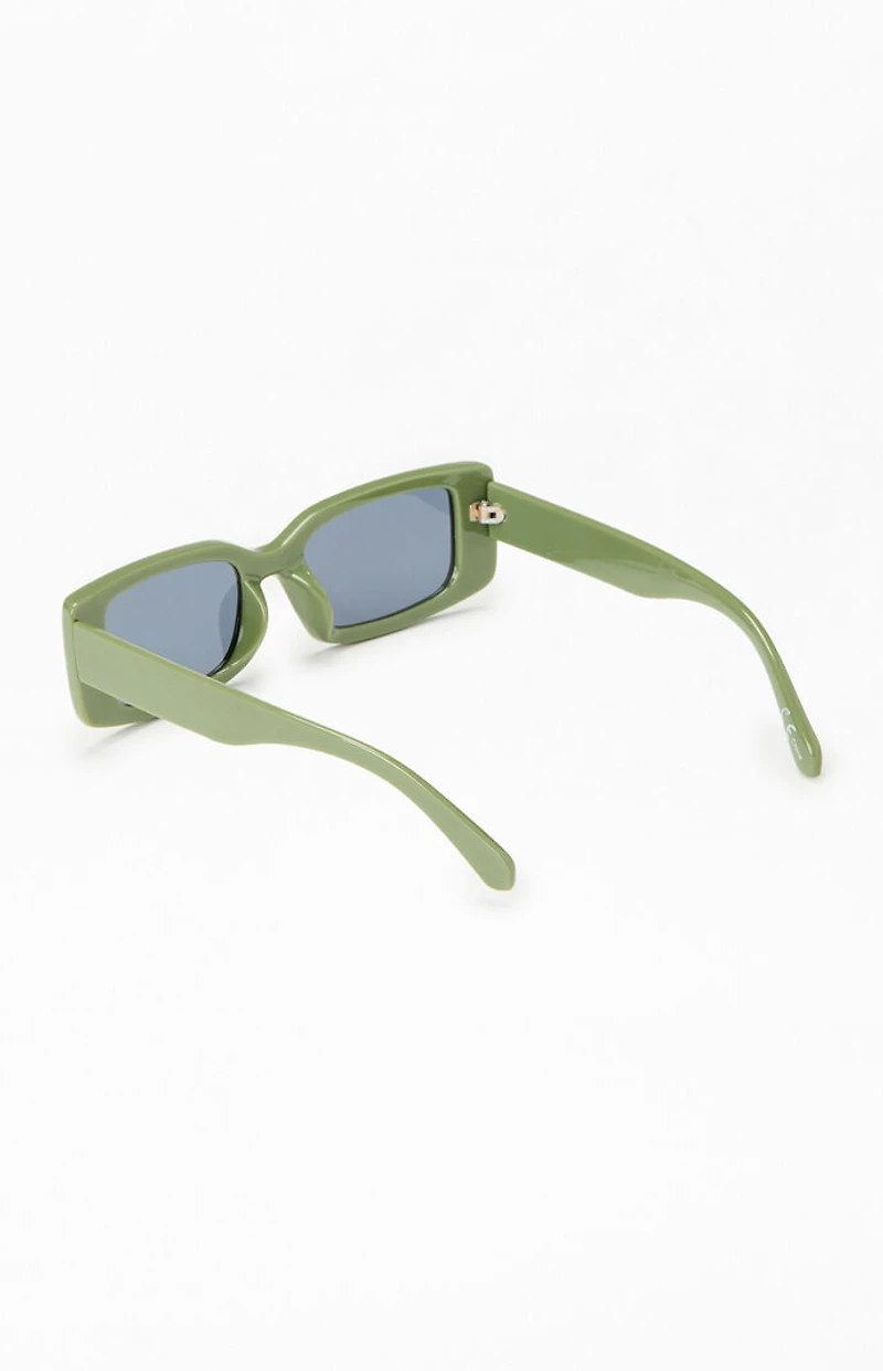 Pacsun Alex Green Rectangle Sunglasses