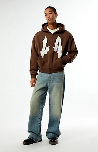 Pacsun LA Applique Full Zip Hoodie