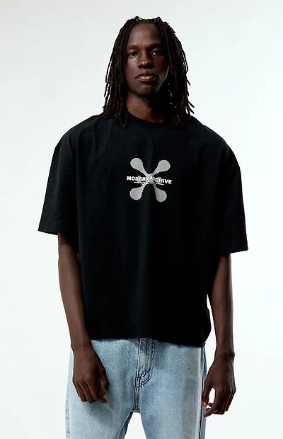 Pacsun Black Modern Archive Cropped Boxy T-Shirt