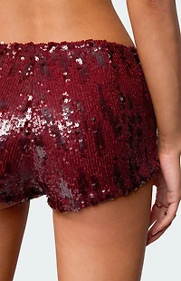 Edikted Clove Low Rise Sequin Micro Shorts