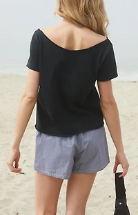 John Galt Black Radio Silence Off-The-Shoulder Top