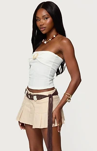 Edikted Layered Textured Knit Strapless Top