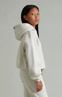 Fear of God ESSENTIALS Kids Heather Oatmeal Embossed Classic Hoodie