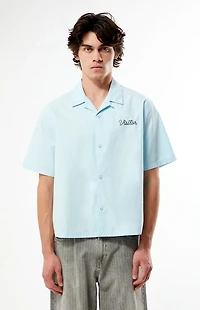 Pacsun Farms Blue Woven Camp Shirt