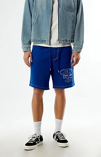 True Religion x Ford Big Fleece Blue Sweat Shorts