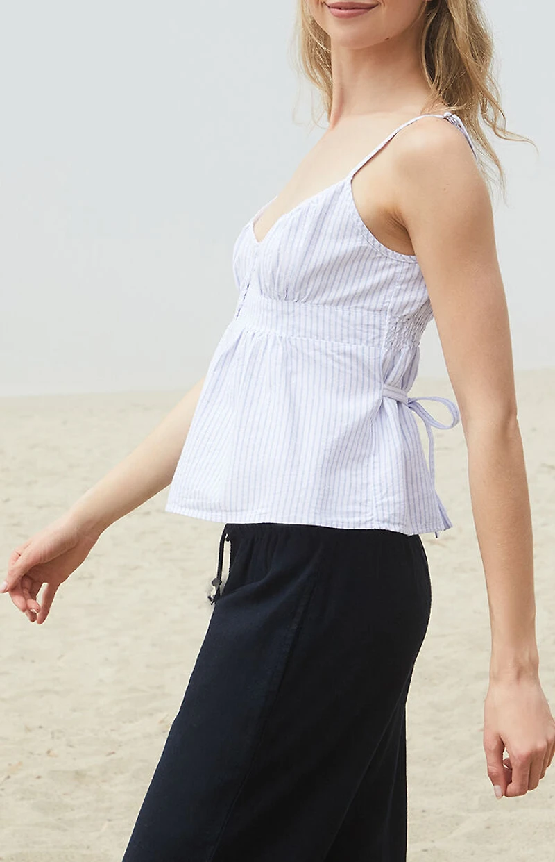 John Galt Blue & White Striped Tiffany Tank Top