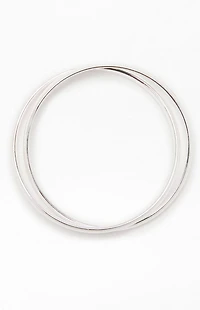 John Galt Silver Layered Bangle Bracelet