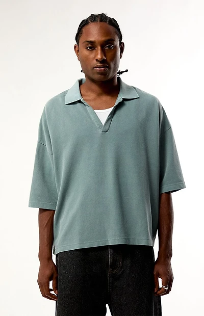 Pacsun Blue Solid Polo Shirt