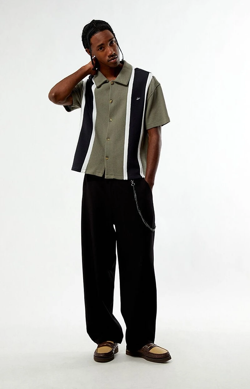 Pacsun Sloan Striped Textured Camp Shirt