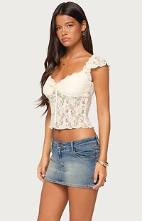Edikted Haile Scalloped Lace Top