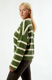 Rhythm Striped Rugby Polo Knit Sweater