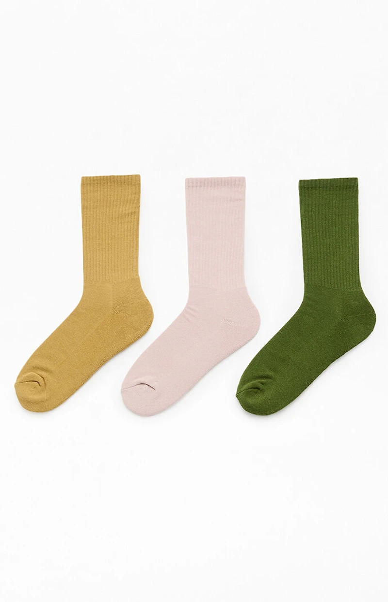 Pacsun 3 Pack Solid Color Crew Socks