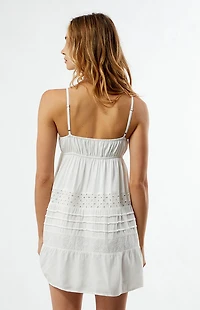 Your Favorite Tie Front Eyelet Babydoll Mini Dress