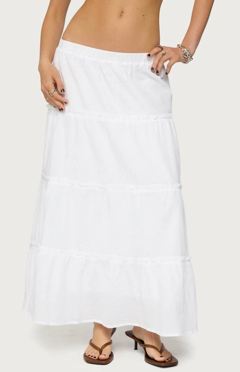 Edikted Petite Charlotte Tiered Maxi Skirt