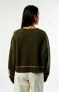 Rhythm Antique Floral Cropped Cardigan