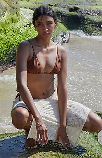 Outer Banks Kitty Beaded Triangle Bikini Top