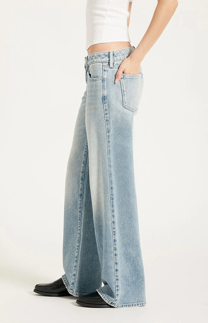 Pacsun Zoe Low Rise Girlfriend Jeans Light Blue