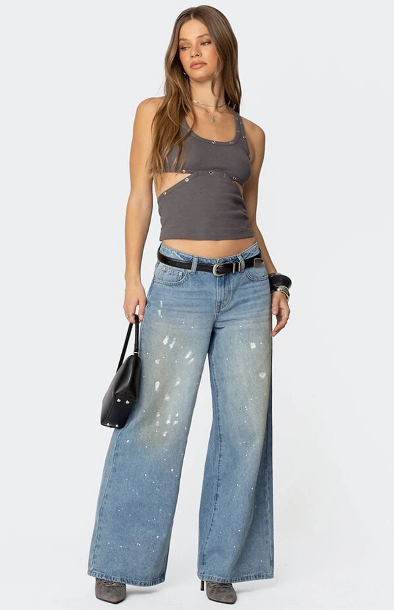 Edikted Imogen Cut Out Ribbed Tank Top