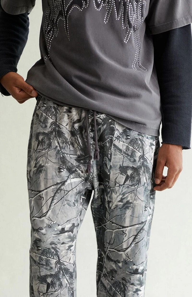 Pacsun Gray Camo Straight Leg Sweatpants