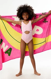 Pacsun Kids Pink Cutout One Piece Swimsuit