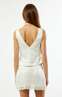 Beverly and Beck Sarah Satin Lace Strap Tank Top