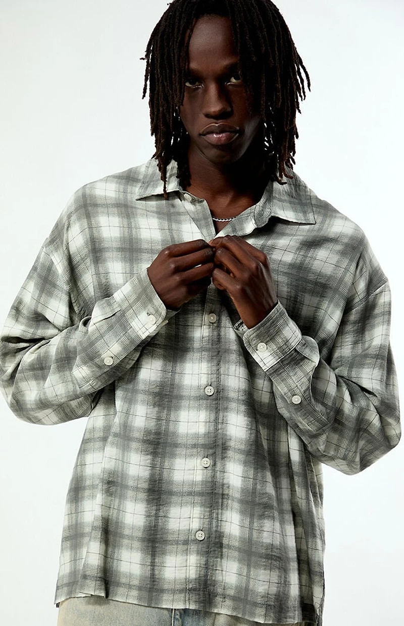 Pacsun Tan Plaid Nola Long Sleeve Shirt